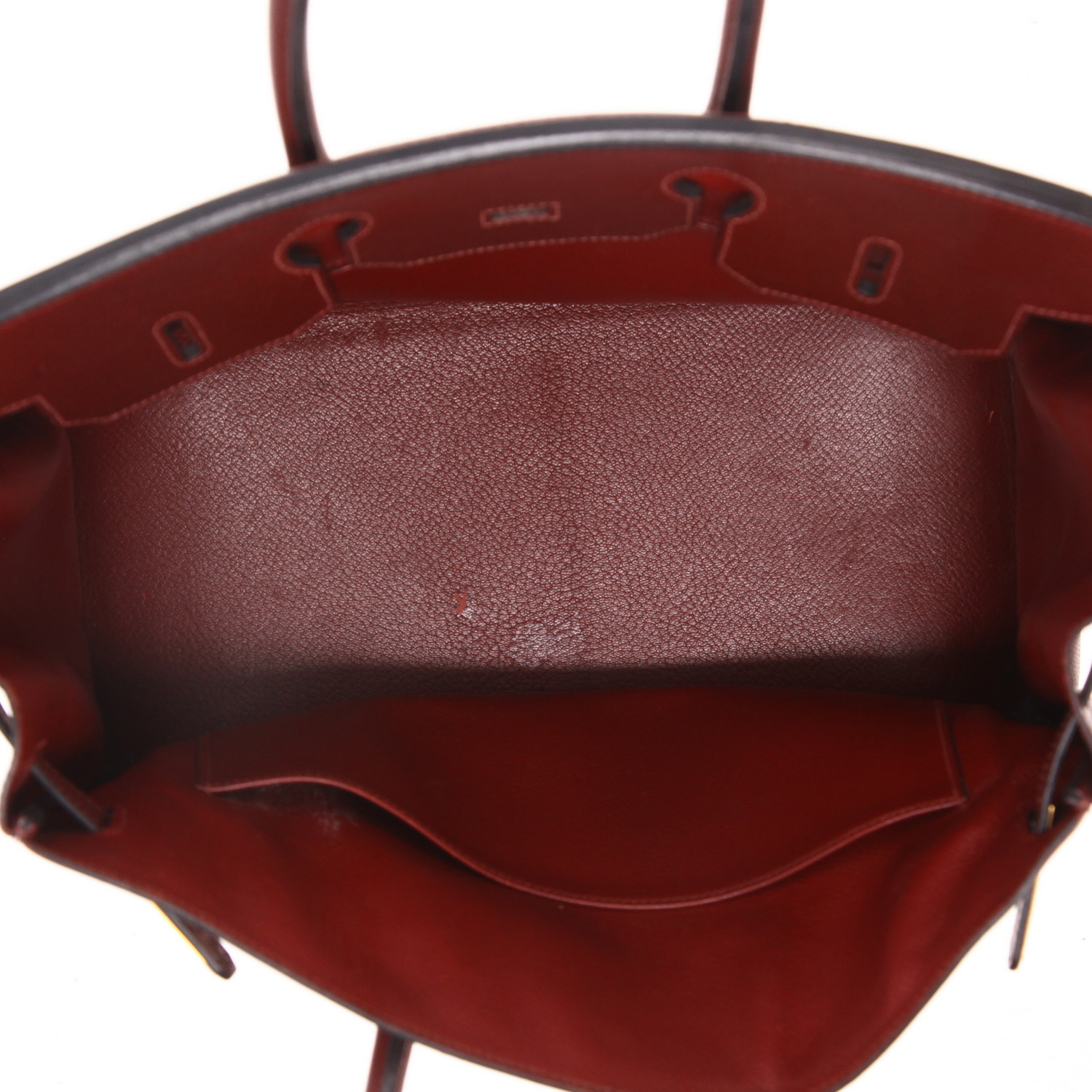 Borsa Hermès  Birkin 35 cm in pelle Courchevel bordeaux - Detail D3