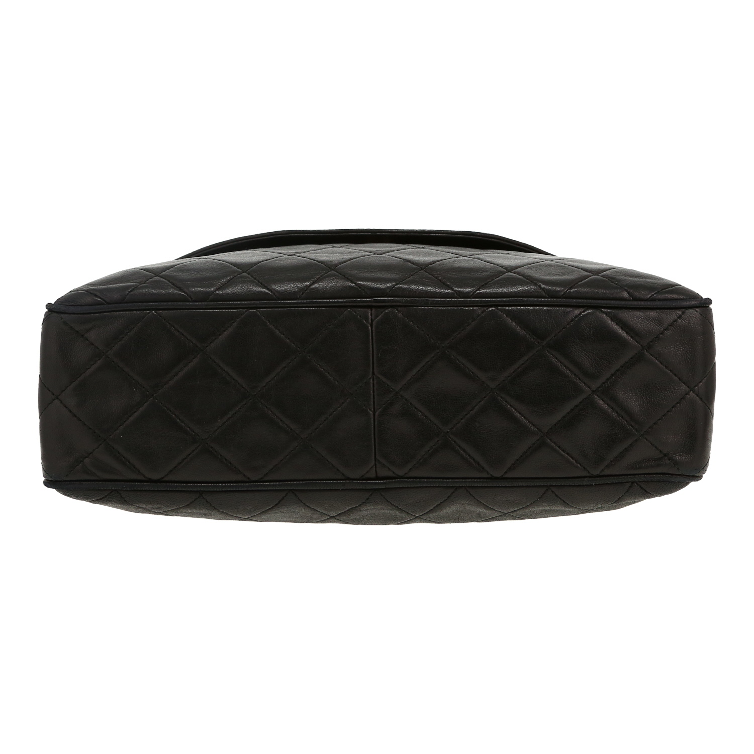 Bolso bandolera Chanel  Camera en cuero acolchado negro - Detail D1