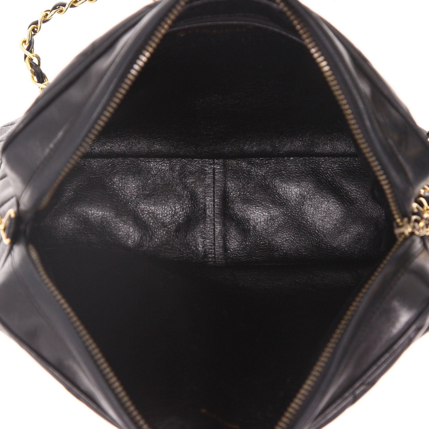 Bolso bandolera Chanel  Camera en cuero acolchado negro - Detail D3