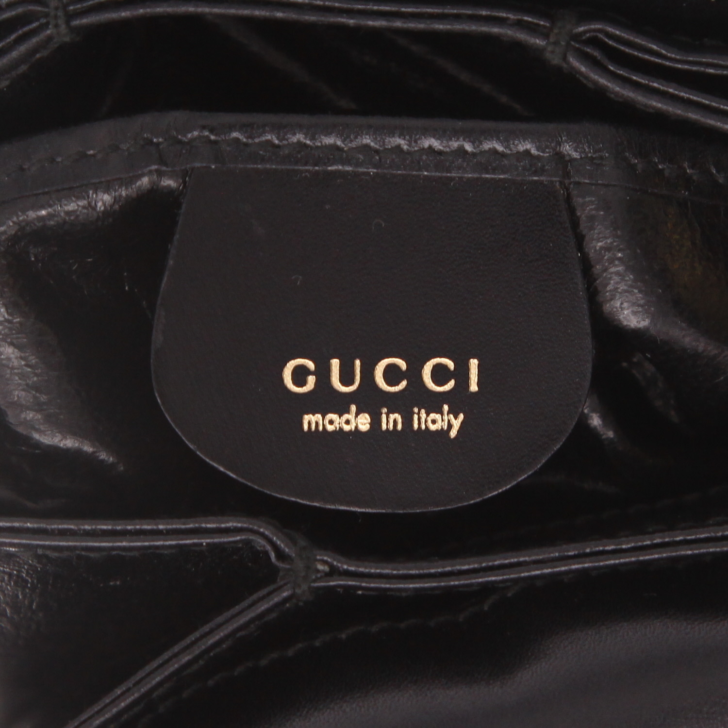 Gucci  Gucci Vintage handbag  in black leather - Detail D2