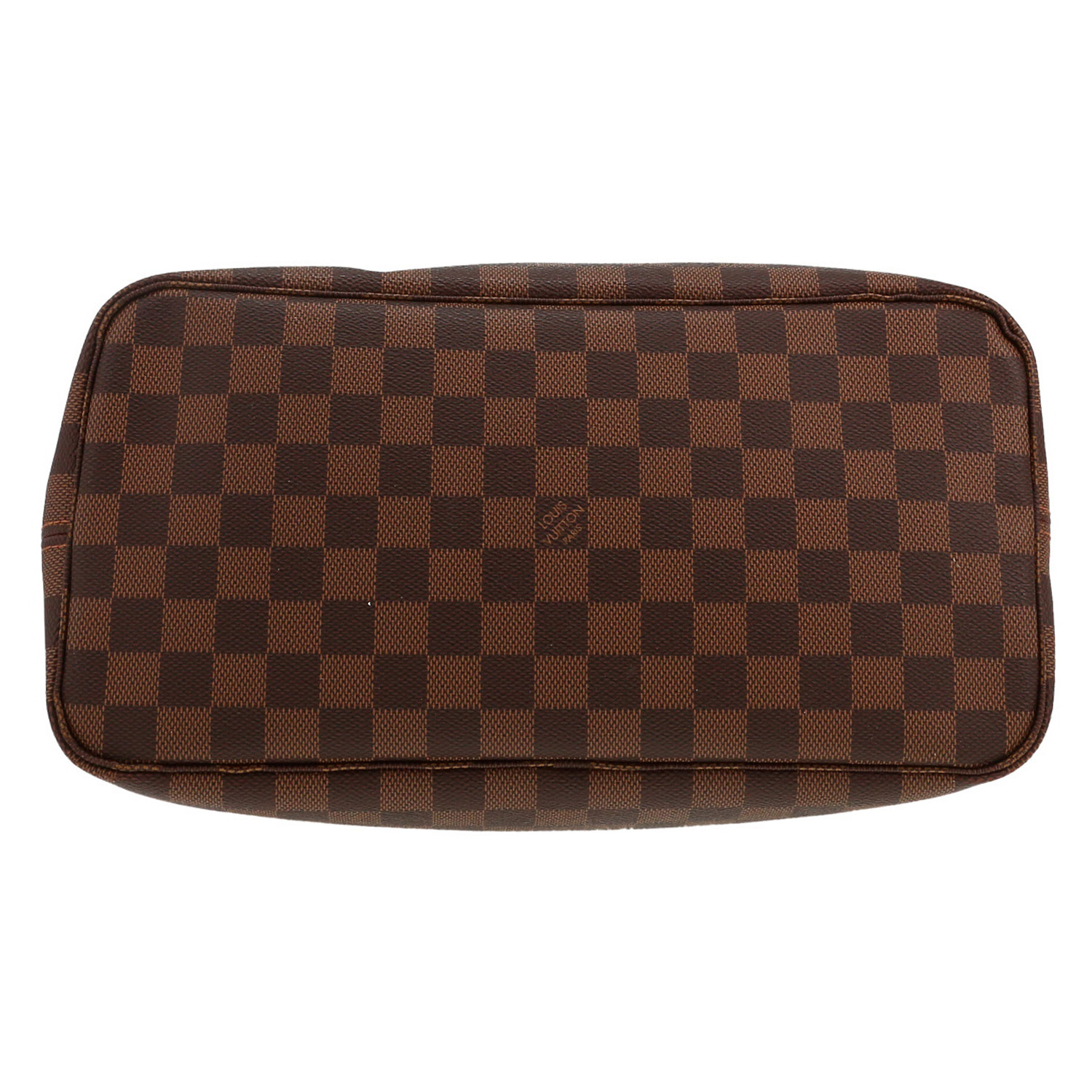 Shopping bag Louis Vuitton  Neverfull in tela a scacchi ebana e pelle marrone - Detail D1