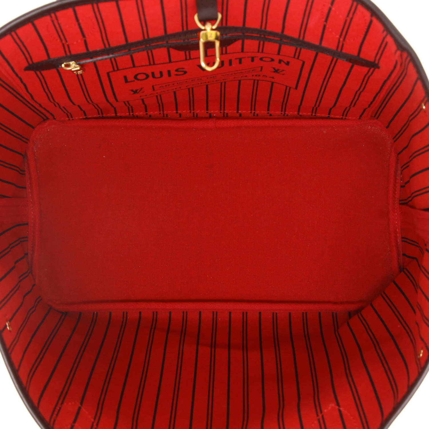 Bolso Cabás Louis Vuitton  Neverfull en lona a cuadros ébano y cuero marrón - Detail D3