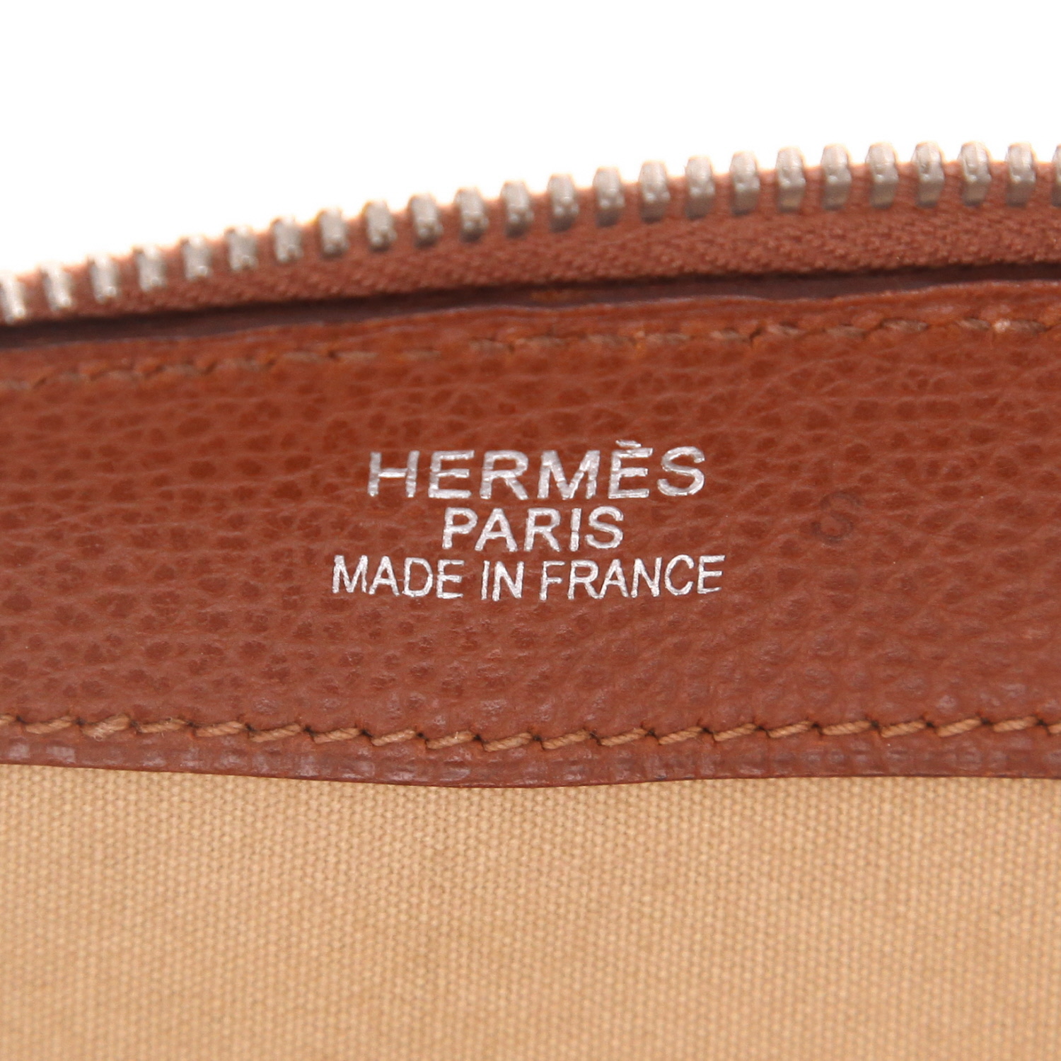 Bolsa de viaje Hermès  Paris-Bombay - Travel Bag en cuero Evergrain marrón - Detail D2