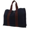 Hermès  Toto Bag - Shop Bag shopping bag  in navy blue canvas  and brown canvas - 00pp thumbnail