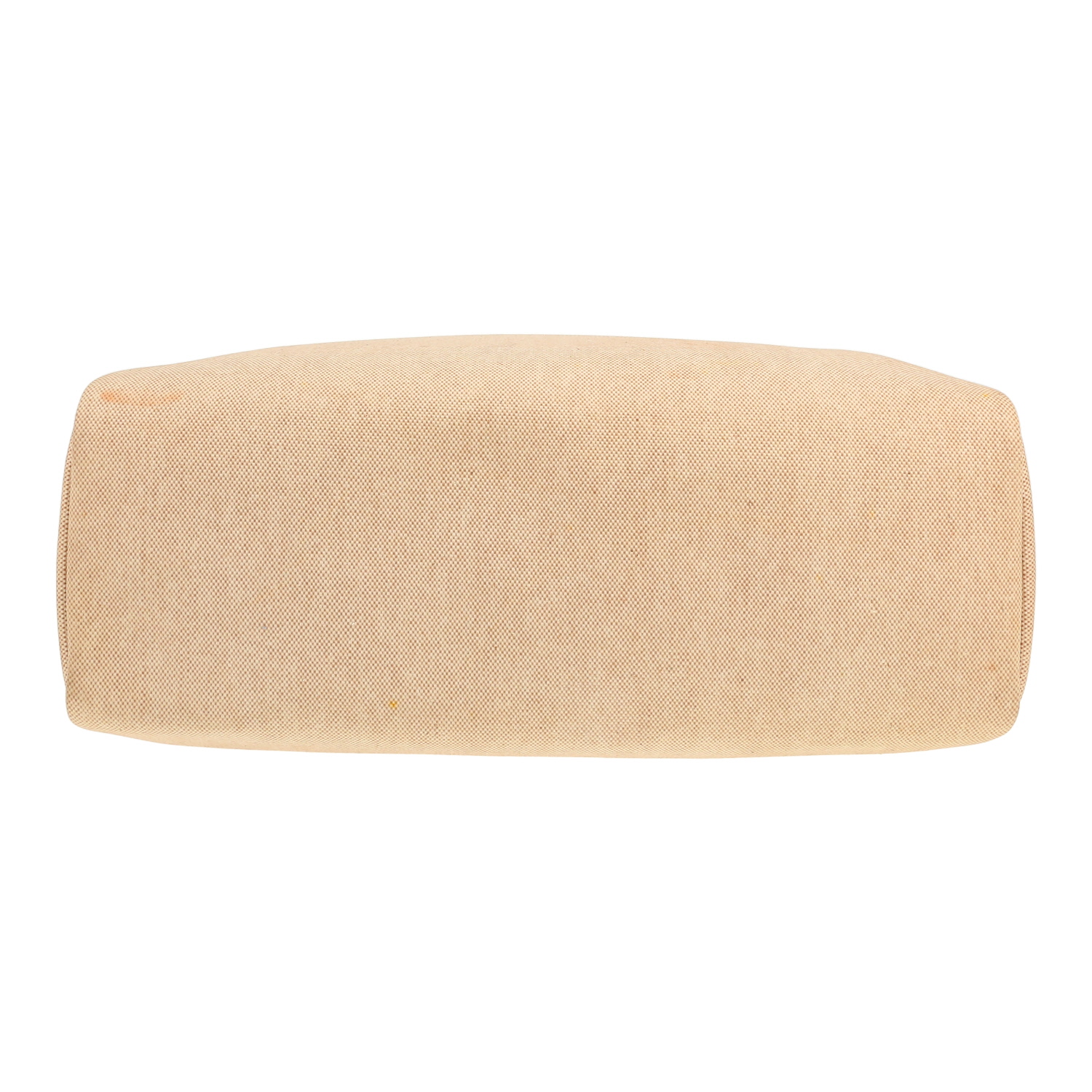 Sac porté épaule ou main Hermès  Herbag en toile beige et cuir naturel - Detail D1