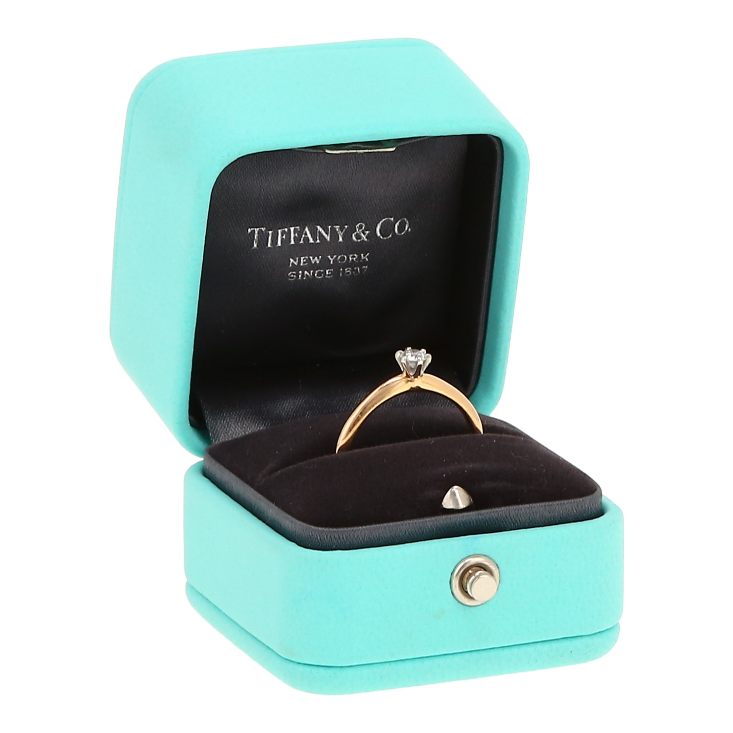 Tiffany 
Co Setting ring in pink gold, platinium and diamond - Detail D2