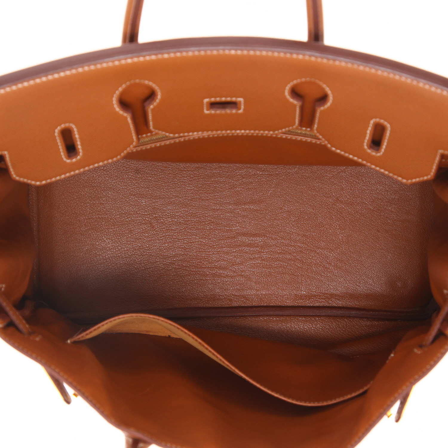 Hermès  Haut à Courroies handbag  in gold togo leather - Detail D3