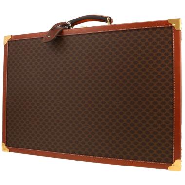 Valise Celine   en toile Triomphe marron et cuir marron