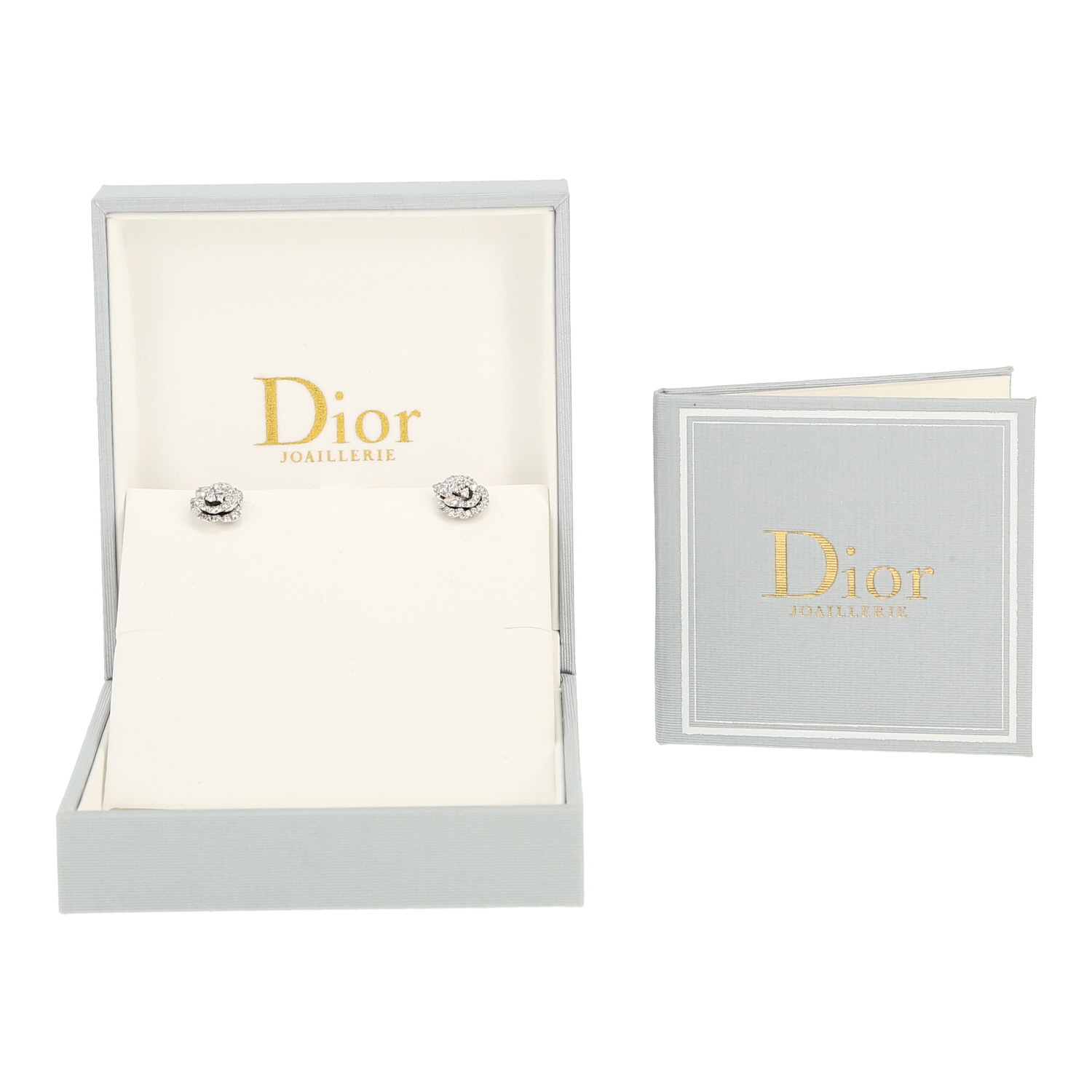 Orecchini Dior Rose Dior Bagatelle in oro bianco e diamanti - Detail D2