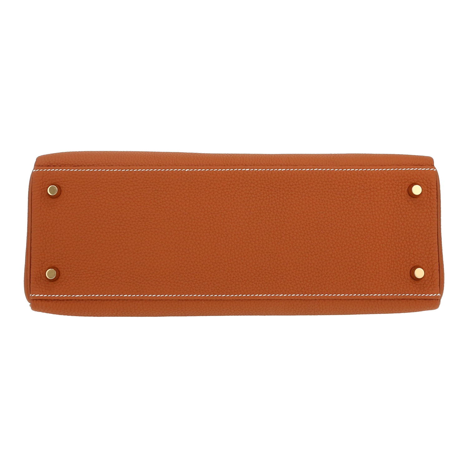 Bolso de mano Hermès  Kelly 32 cm en cuero togo color oro - Detail D1
