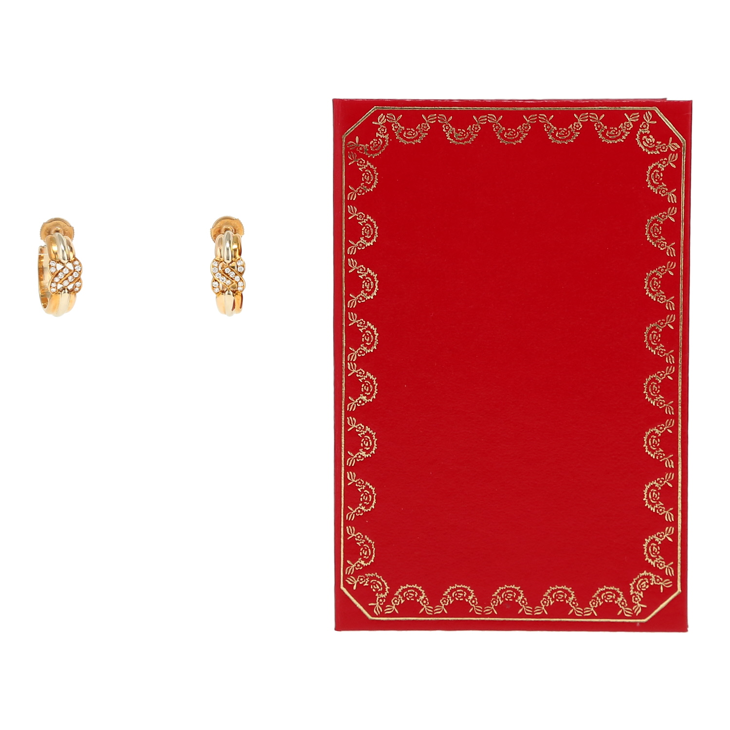 Cartier  earrings in 3 golds and diamonds - Detail D2