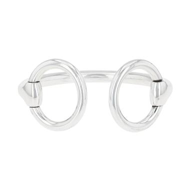 Brazalete que se puede abrir Hermès Nausica modelo grande de plata