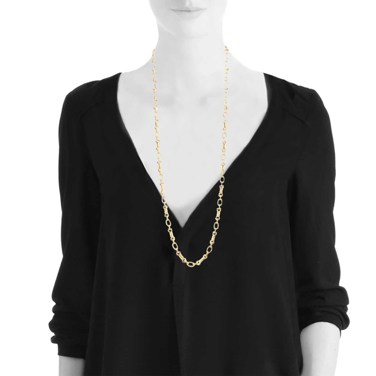 Fred  long necklace in yellow gold - Detail D1