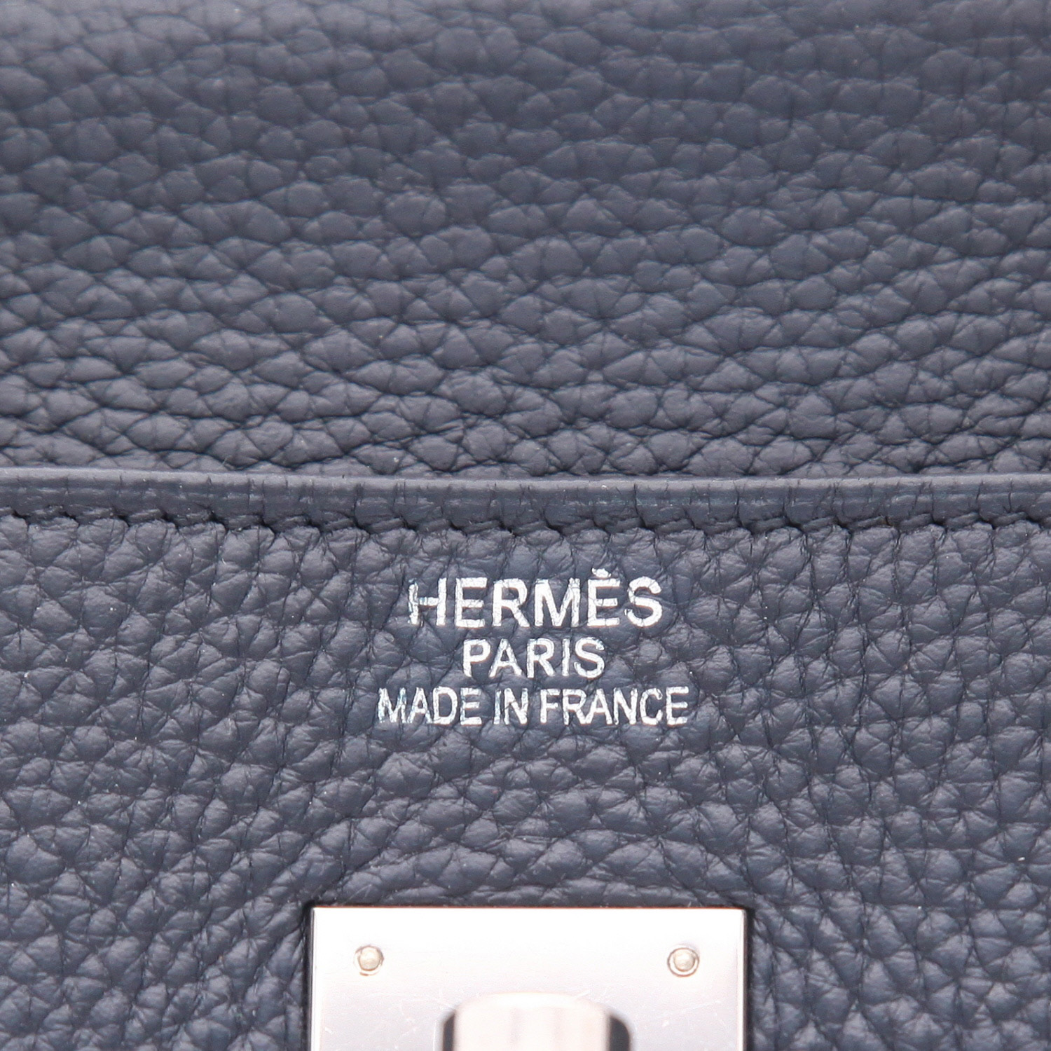 Bolso de mano Hermès  Birkin 40 cm en cuero togo azul - Detail D2