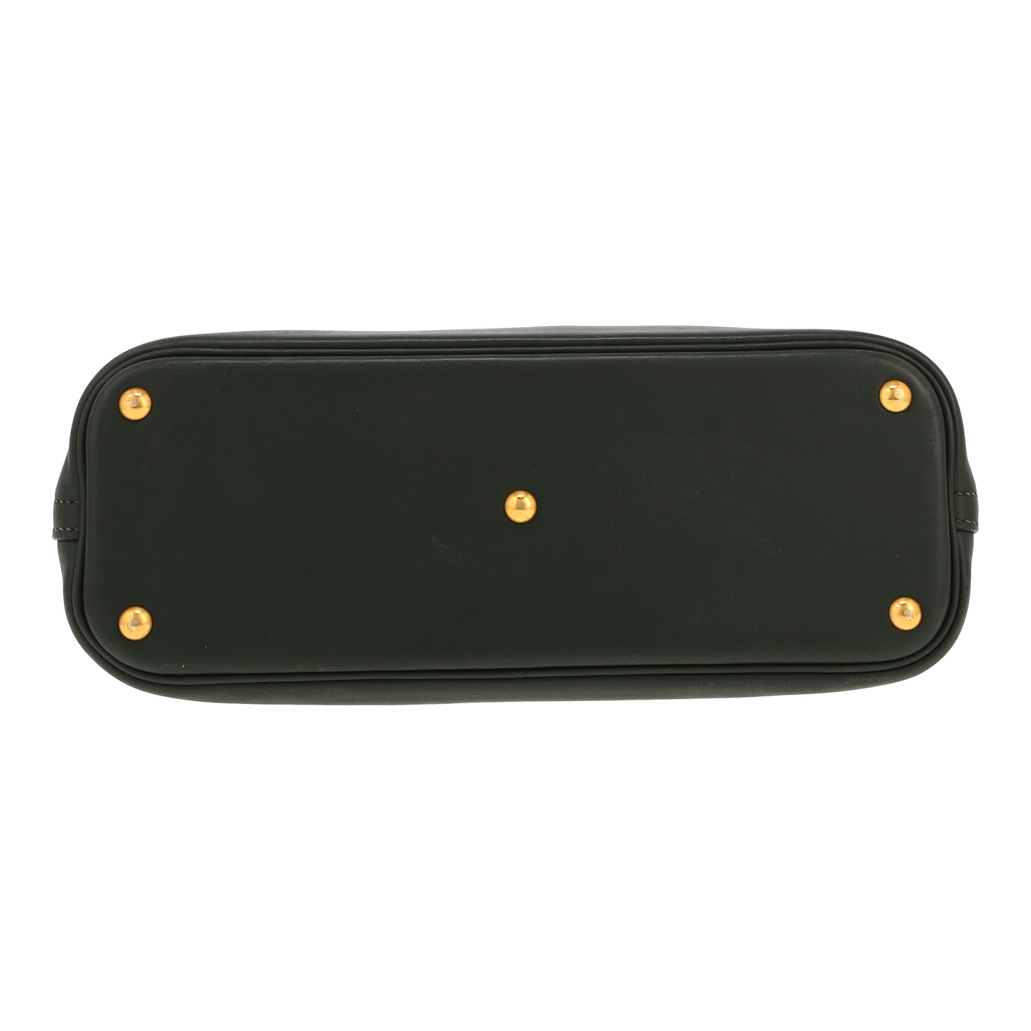 Bolso de mano Hermès  Bolide 27 cm en cuero swift verde oscuro - Detail D1