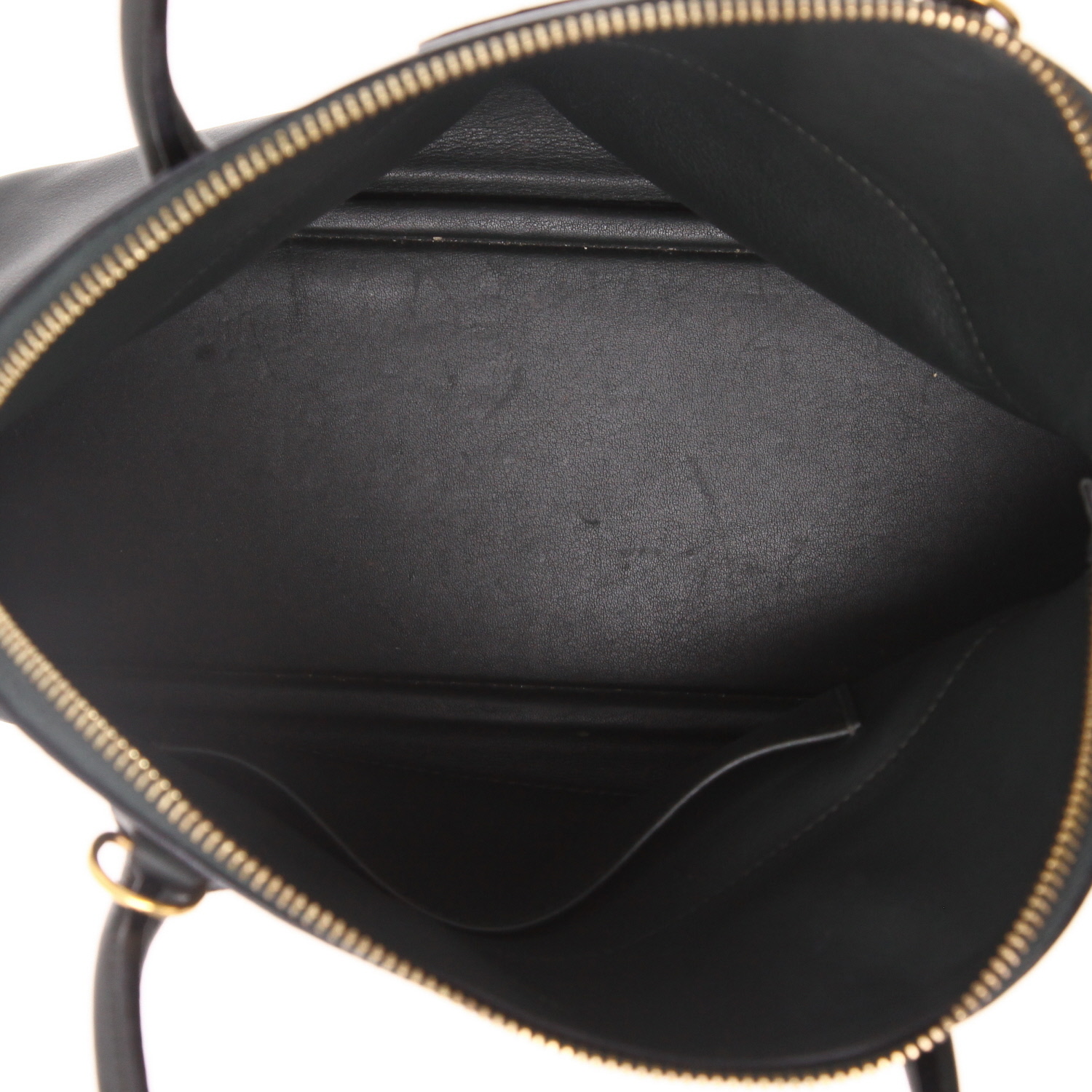 Bolso de mano Hermès  Bolide 25 cm en cuero swift verde oscuro - Detail D3