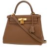 Hermès  Kelly 28 cm handbag  in etoupe Evergrain leather - 00pp thumbnail