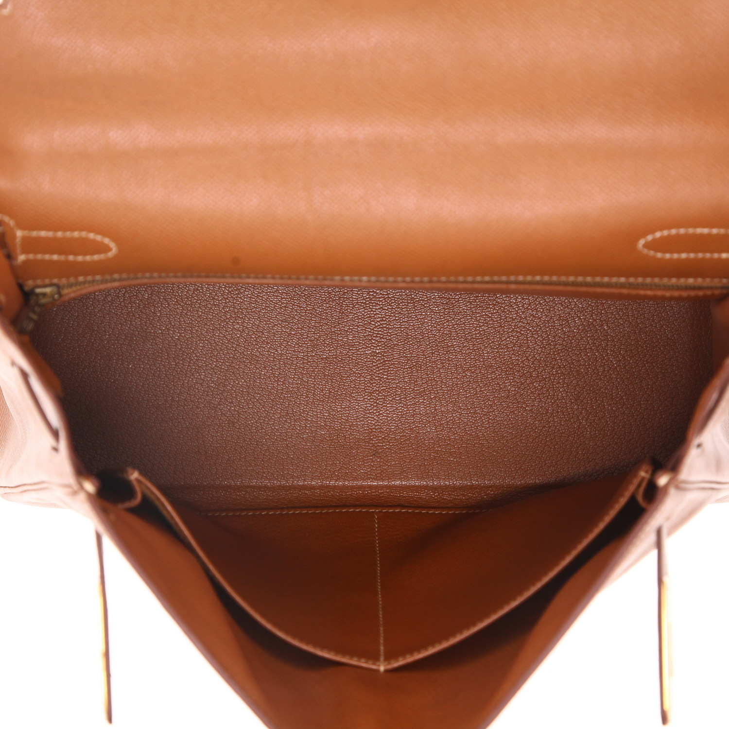 Sac à main Hermès  Kelly 32 cm en cuir Courchevel gold - Detail D3