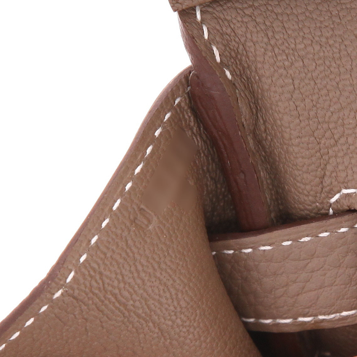 Bolso de mano Hermès  Birkin 30 cm en cuero togo marrón etoupe - Detail D4