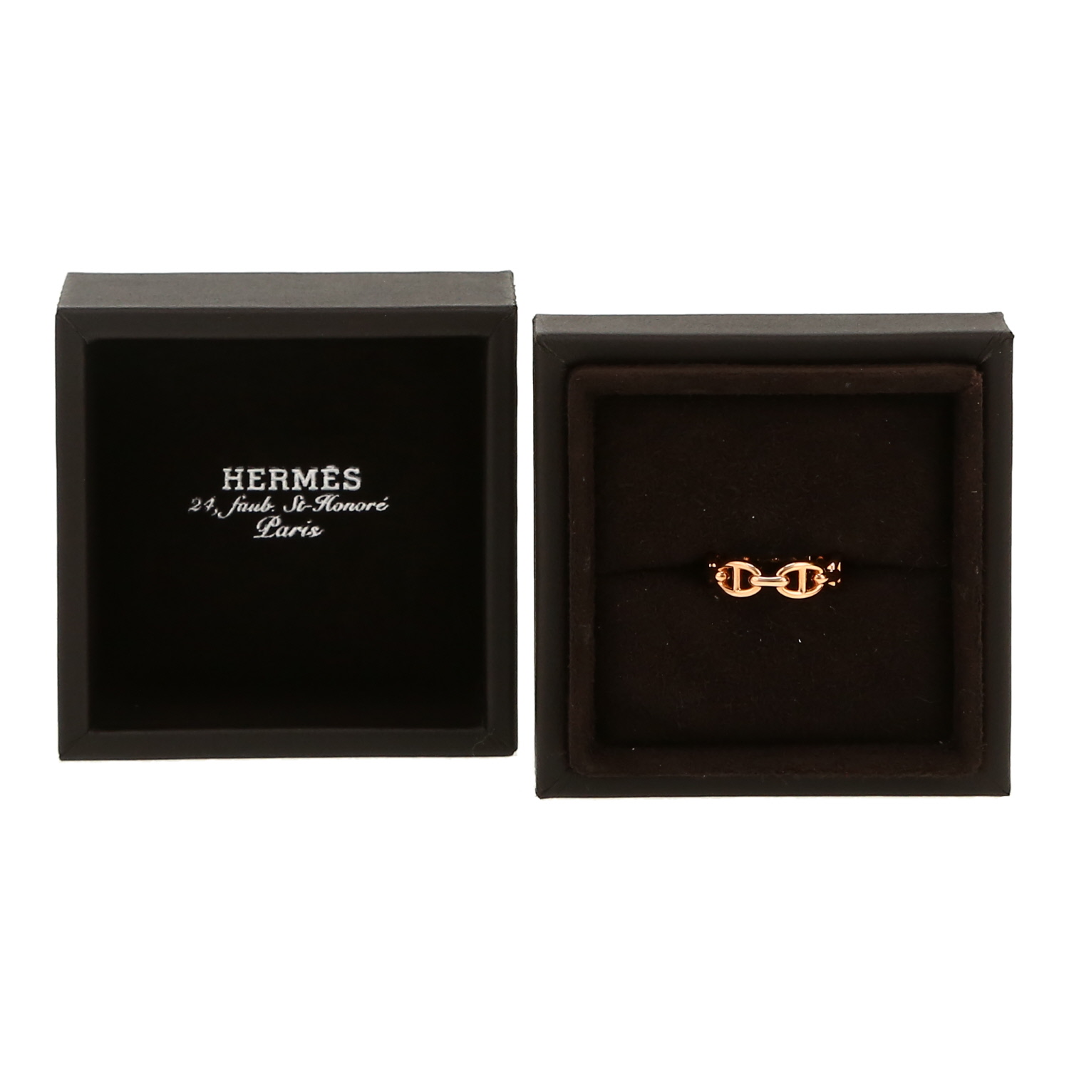 Anello Hermès Chaîne d'Ancre in oro rosa - Detail D2