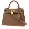 Bolso de mano Hermès  Kelly 25 cm en cuero epsom marrón etoupe - 00pp thumbnail