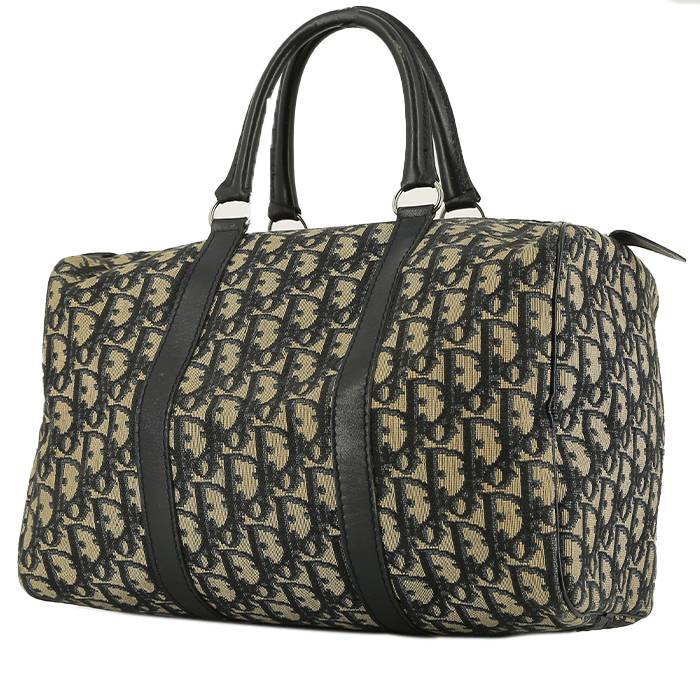 Sac à main Dior  Vintage en toile monogram Oblique bleue