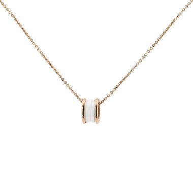 Bulgari B.Zero1 pendant in pink gold and white ceramic