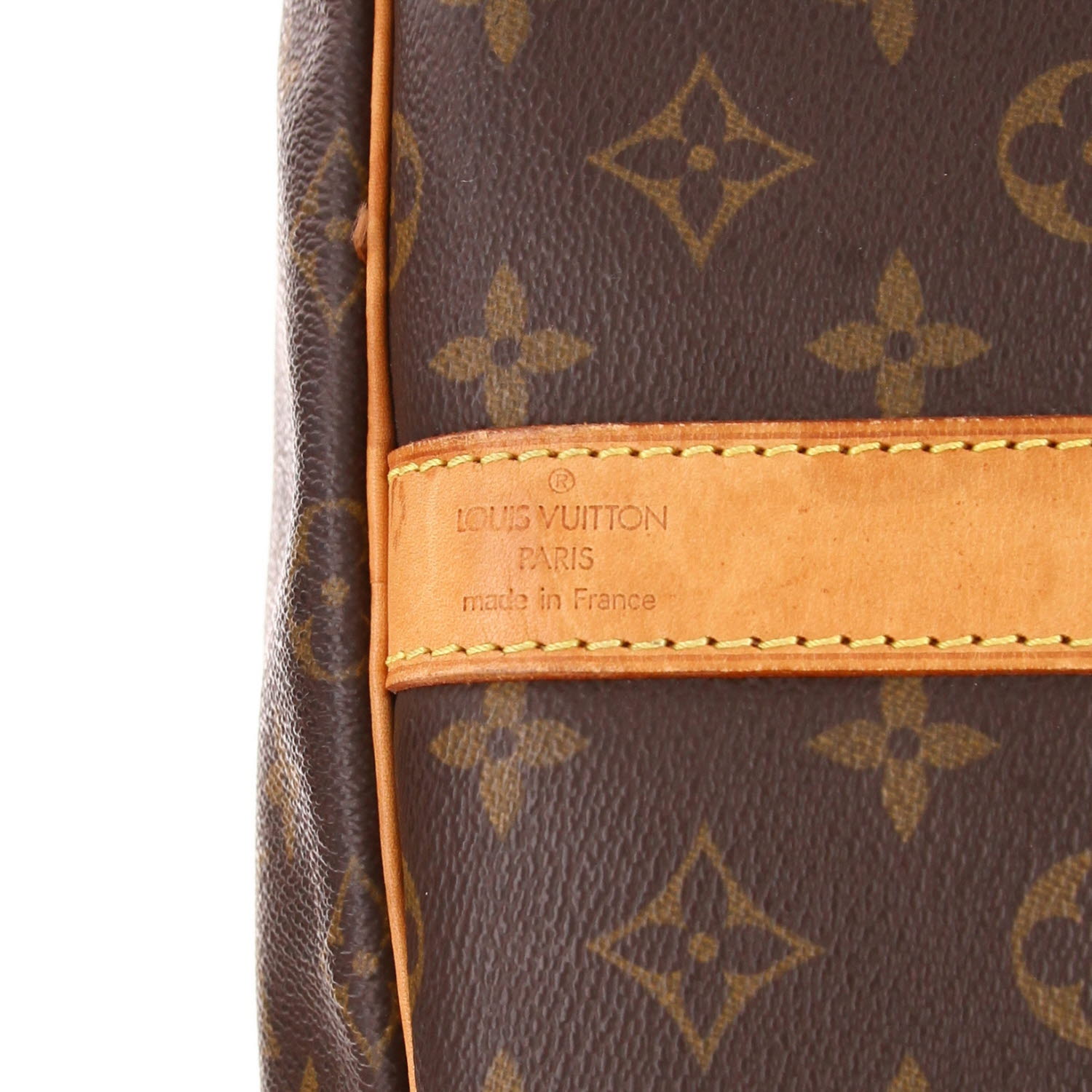 Louis Vuitton  Keepall 55 travel bag  in brown monogram canvas  and natural leather - Detail D7