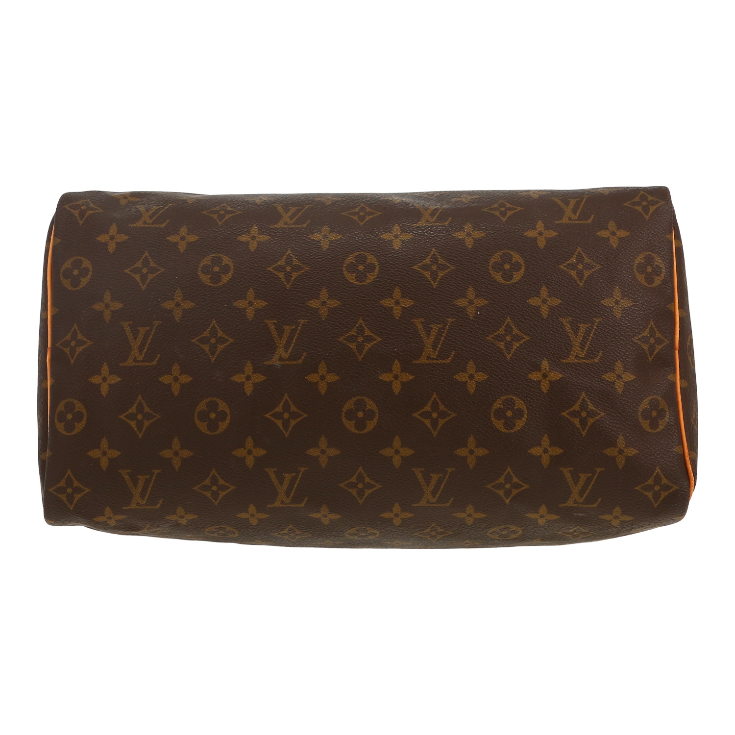 Sac à main Louis Vuitton  Speedy 35 en toile monogram marron et cuir naturel - Detail D1