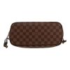 Louis Vuitton  Neverfull small model  shopping bag  in ebene damier canvas  and brown leather - Detail D1 thumbnail