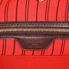 Shopping bag Louis Vuitton  Neverfull modello piccolo  in tela a scacchi ebana e pelle marrone - Detail D2 thumbnail