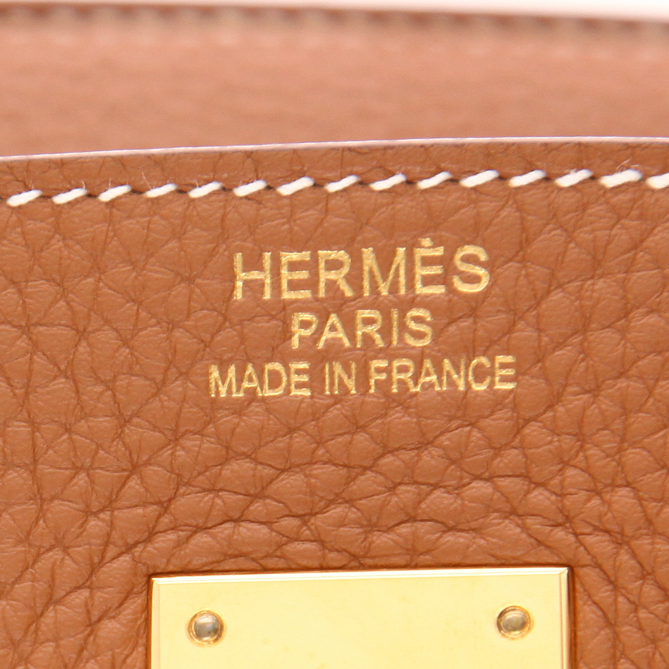 Hermès  Birkin 35 cm handbag  in gold togo leather - Detail D2