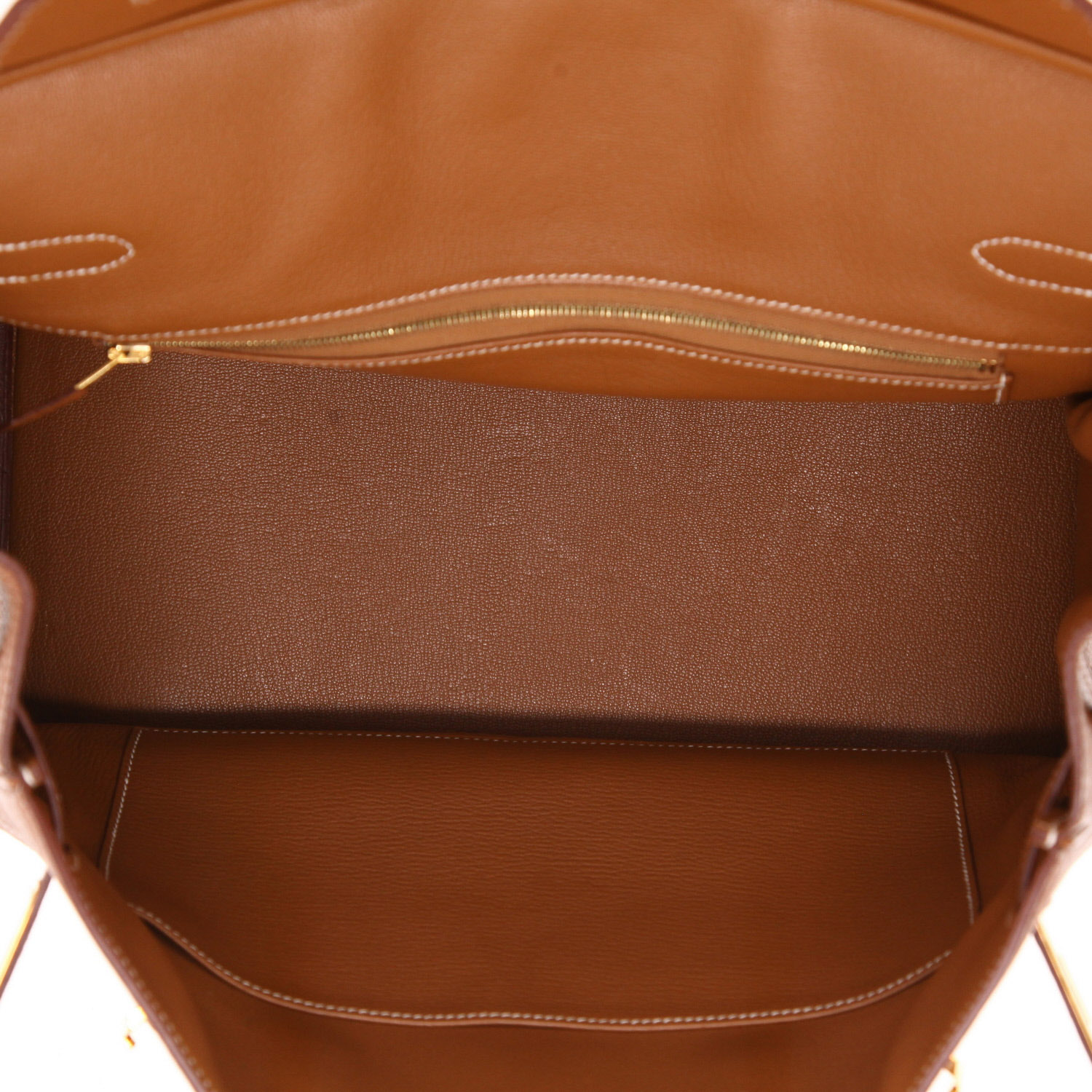Bolso de mano Hermès  Birkin 35 cm en cuero togo color oro - Detail D3