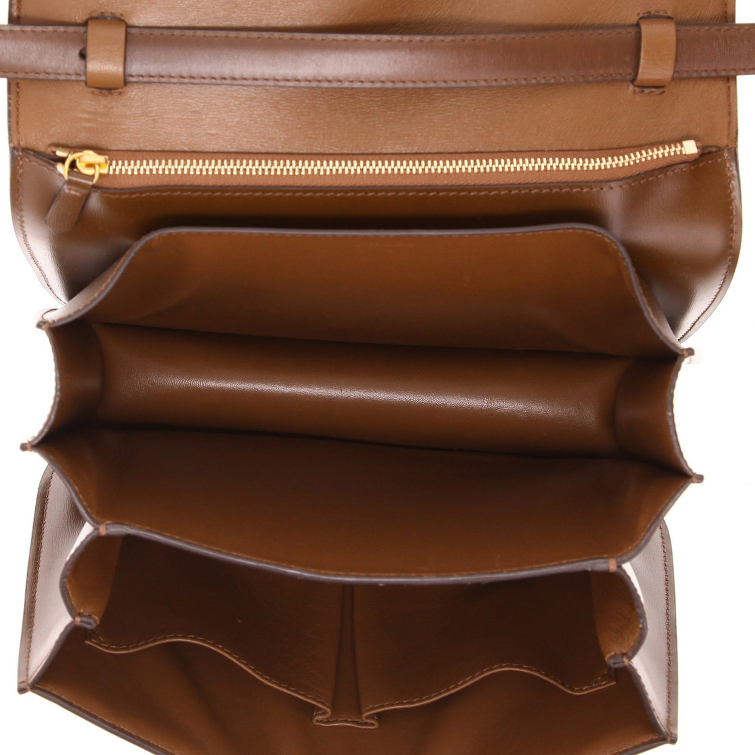 Bolso bandolera Celine Classic Box en cuero marrón - Detail D3