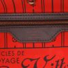 Louis Vuitton  Neverfull small model  shopping bag  in ebene damier canvas  and brown leather - Detail D2 thumbnail