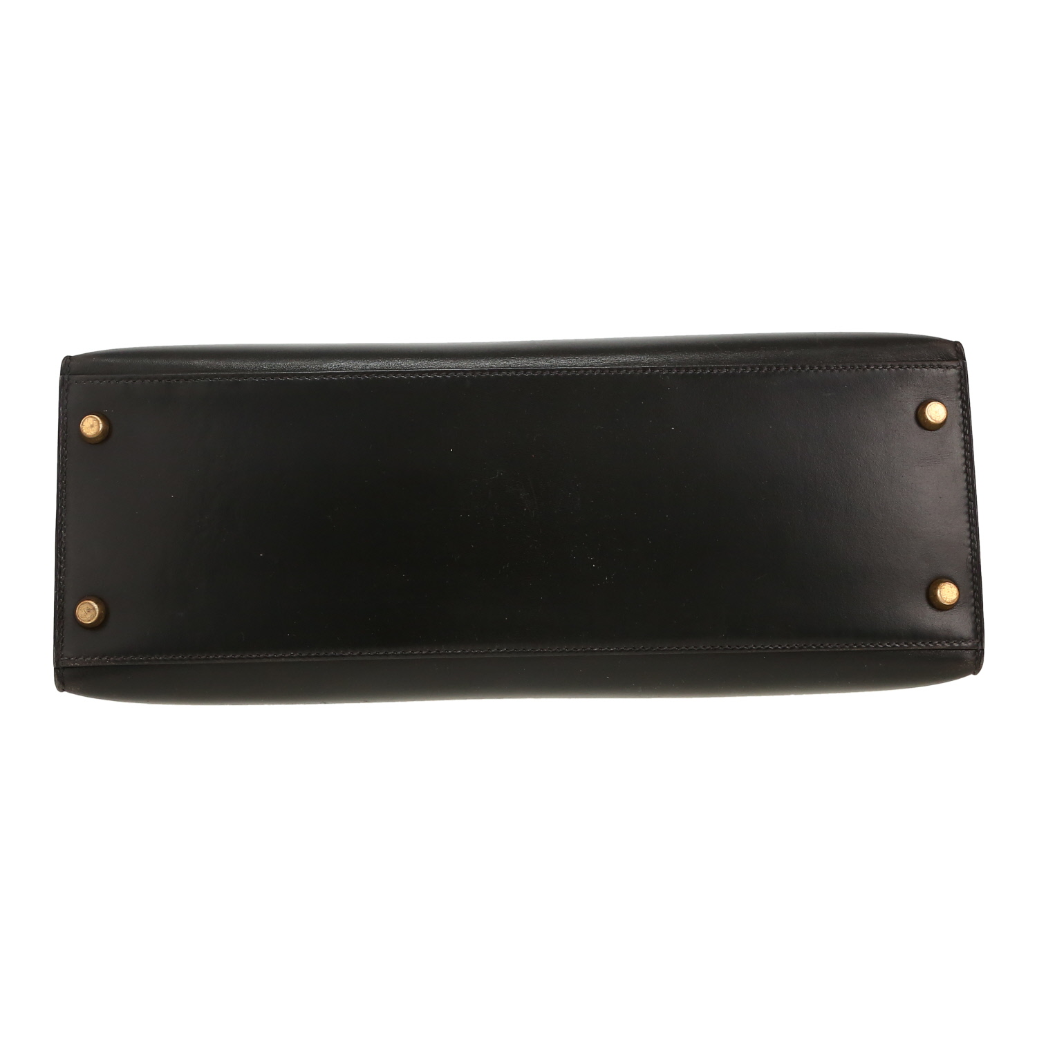 Bolso de mano Hermès  Kelly 32 cm en cuero box negro - Detail D1