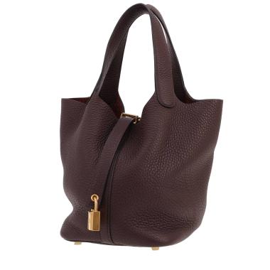 Bolso de mano Hermès  Picotin 18 cm en cuero togo Rouge Sellier