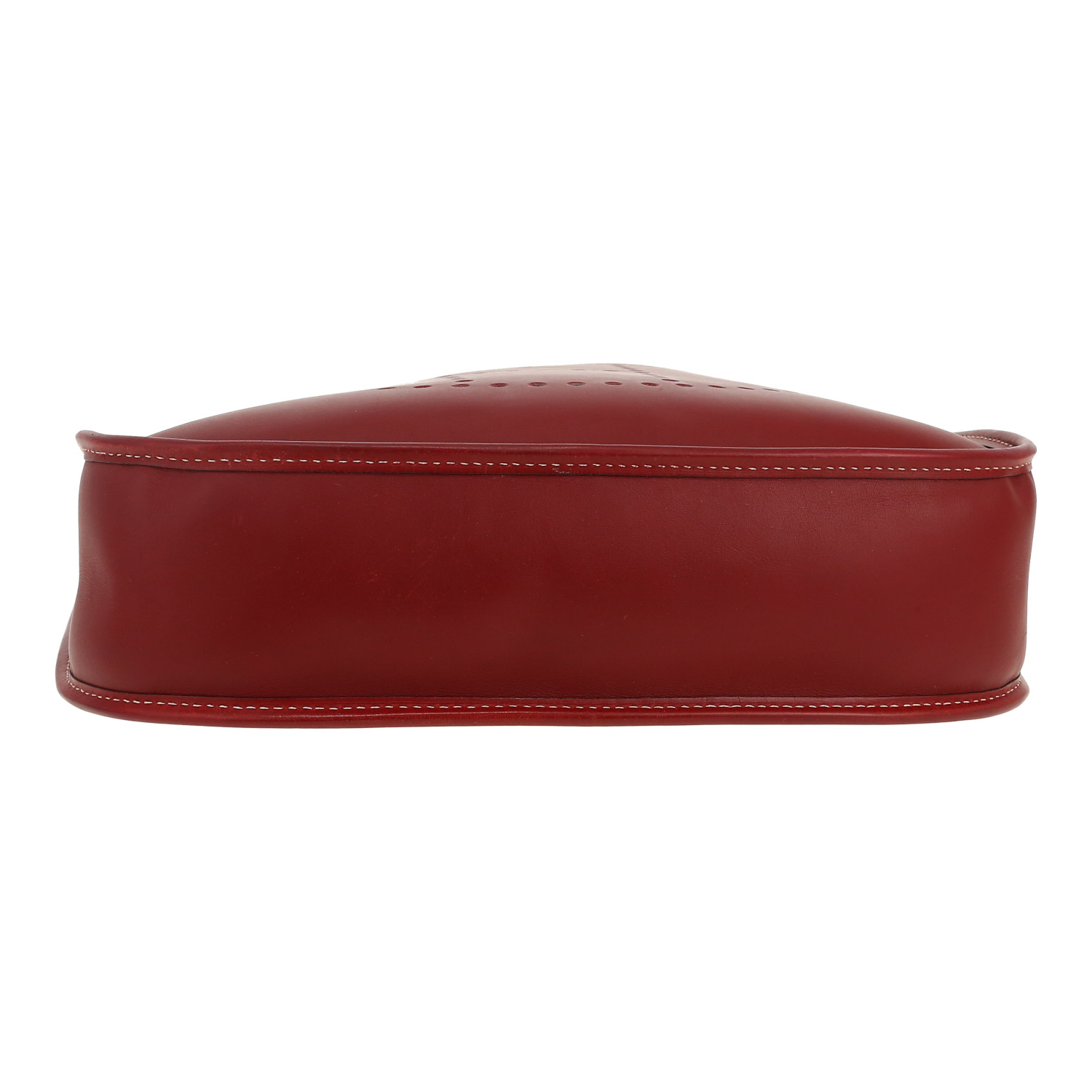 Hermès Evelyne shoulder bag in red H Chamonix leather - Detail D1