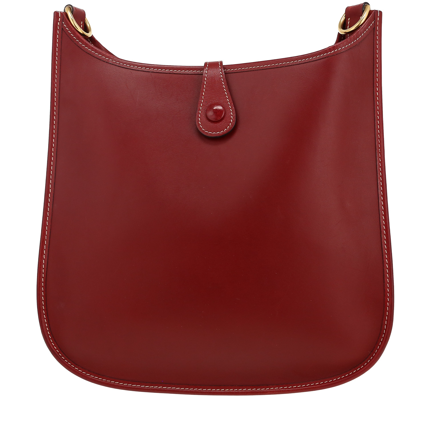 Hermès Evelyne shoulder bag in red H Chamonix leather - Detail D4