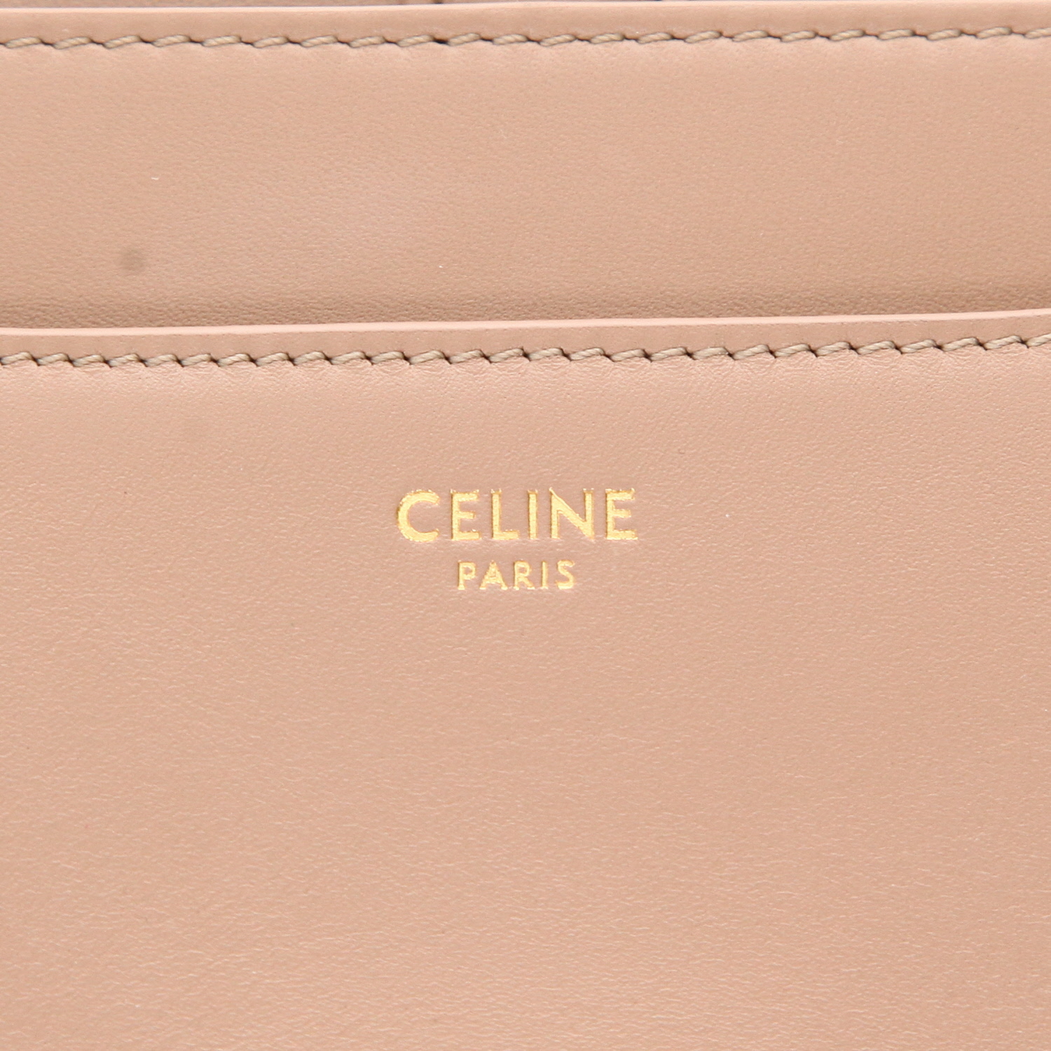 Sac bandoulière Celine  16 petit modèle  en cuir beige - Detail D2