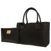 Sac cabas Bottega Veneta  Cabat petit modèle  en cuir tressé noir - 00pp thumbnail