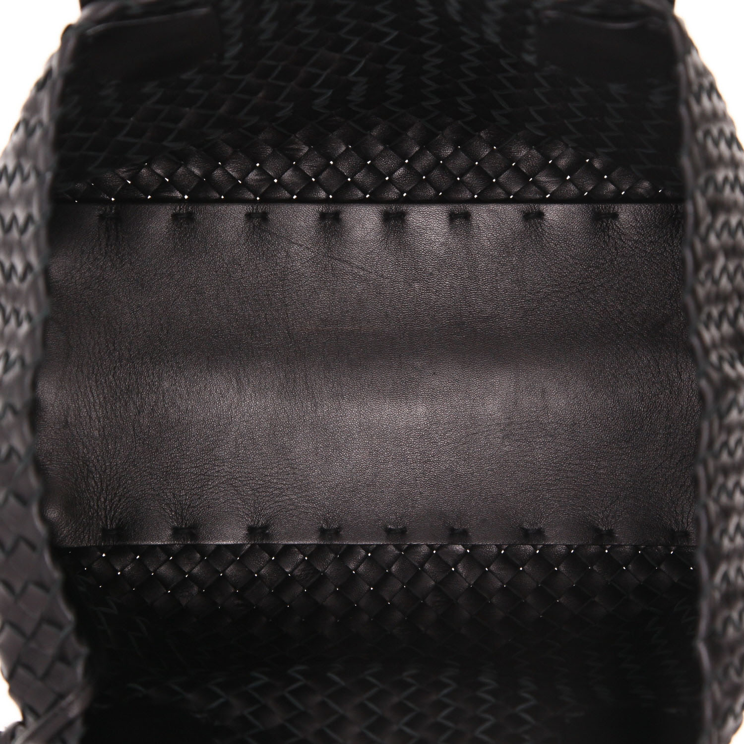 Bolso Cabás Bottega Veneta  Cabat modelo pequeño  en cuero trenzado negro - Detail D3