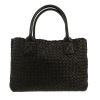 Shopping bag Bottega Veneta  Cabat modello piccolo  in pelle intrecciata nera - Detail D4 thumbnail