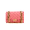Chanel 2.55 mini  shoulder bag  in pink quilted leather - 360 thumbnail