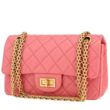 Sac bandoulière Chanel 2.55 mini  en cuir matelassé rose
