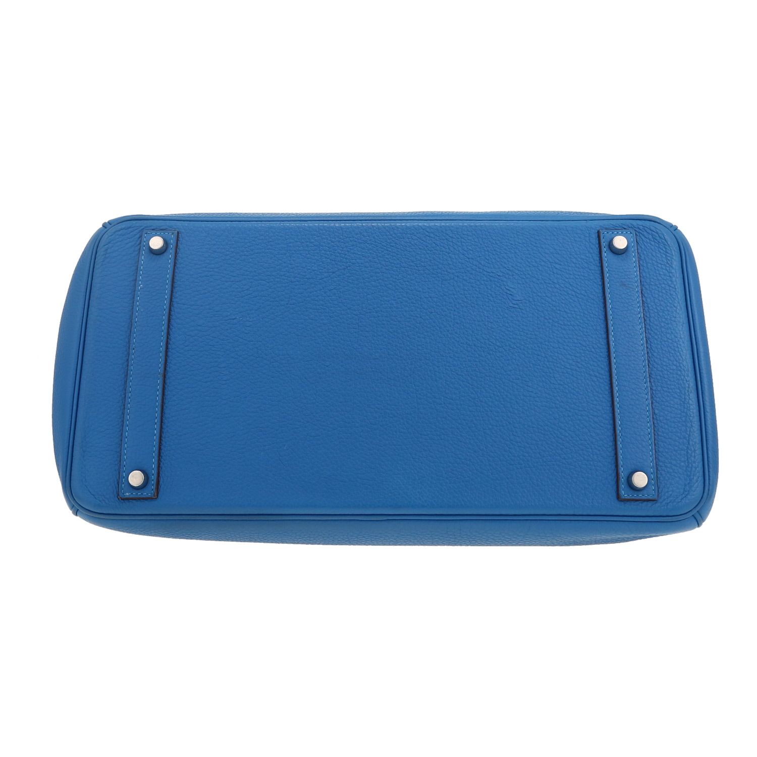 Sac à main Hermès  Birkin 40 cm en cuir togo bleu Mykonos - Detail D1