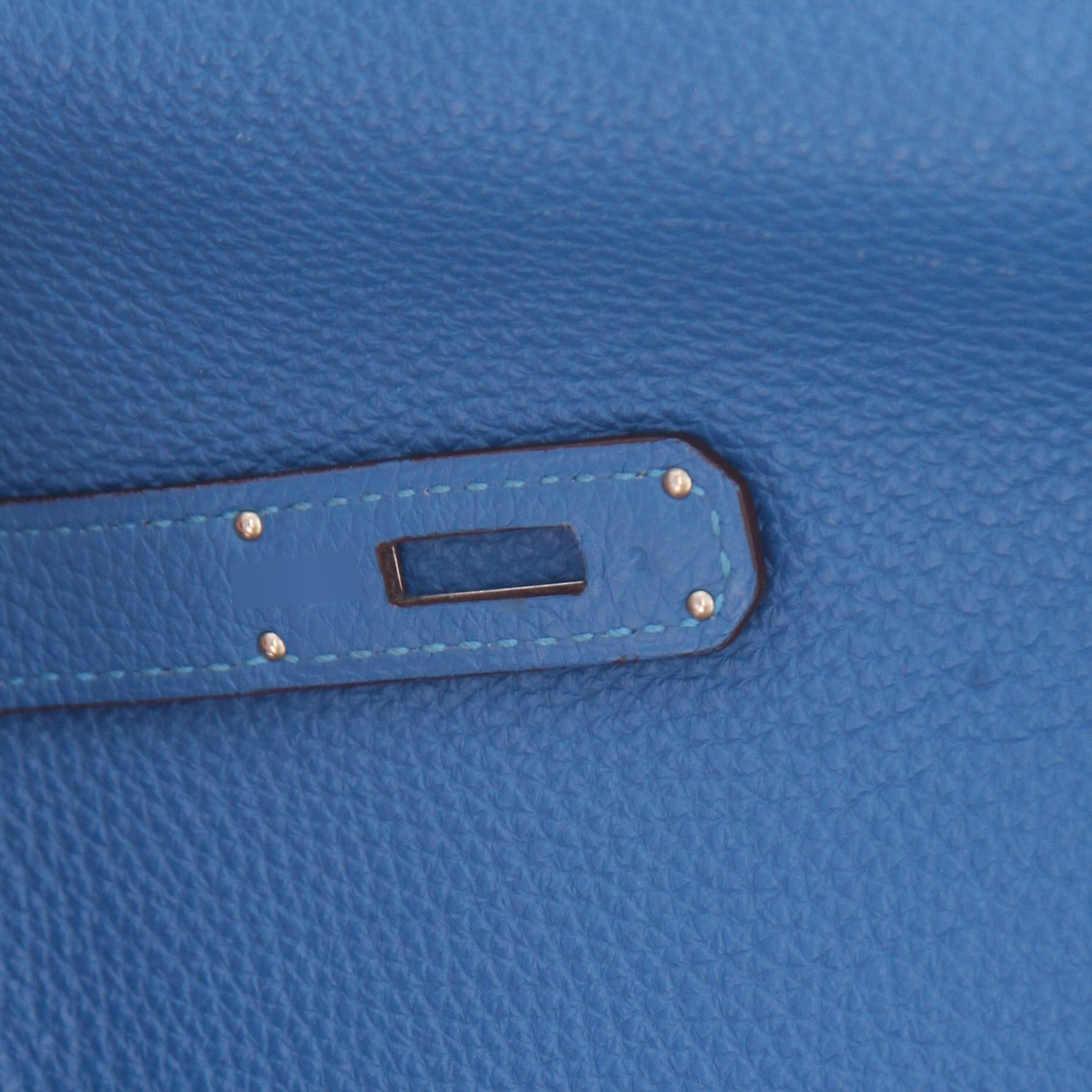 Borsa Hermès  Birkin 40 cm in pelle togo blu Mykonos - Detail D4