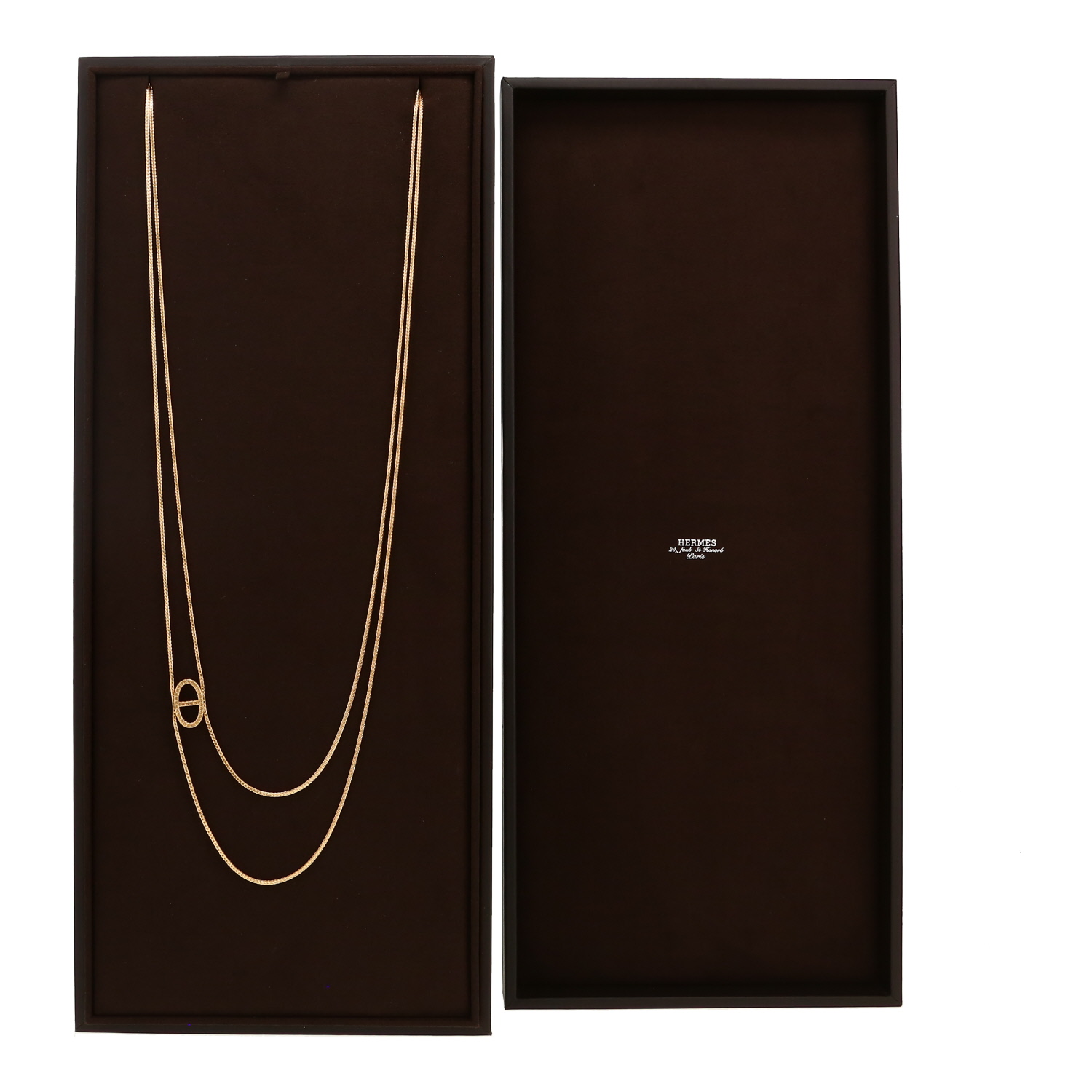 Hermès Danaé long necklace in yellow gold - Detail D2