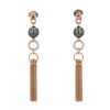 Paire de boucles d'oreilles Hermès Chaîne d'Ancre en or rose, diamants et perles de culture de Tahiti - 360 thumbnail