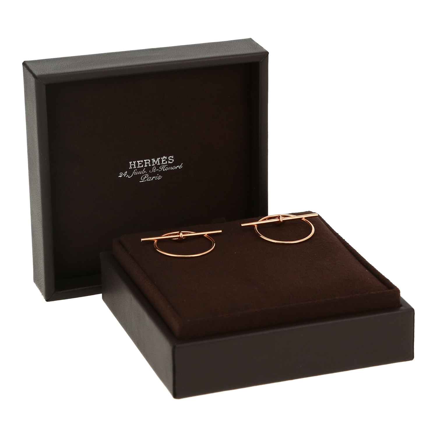 Orecchini Hermès Loop in oro rosa - Detail D2